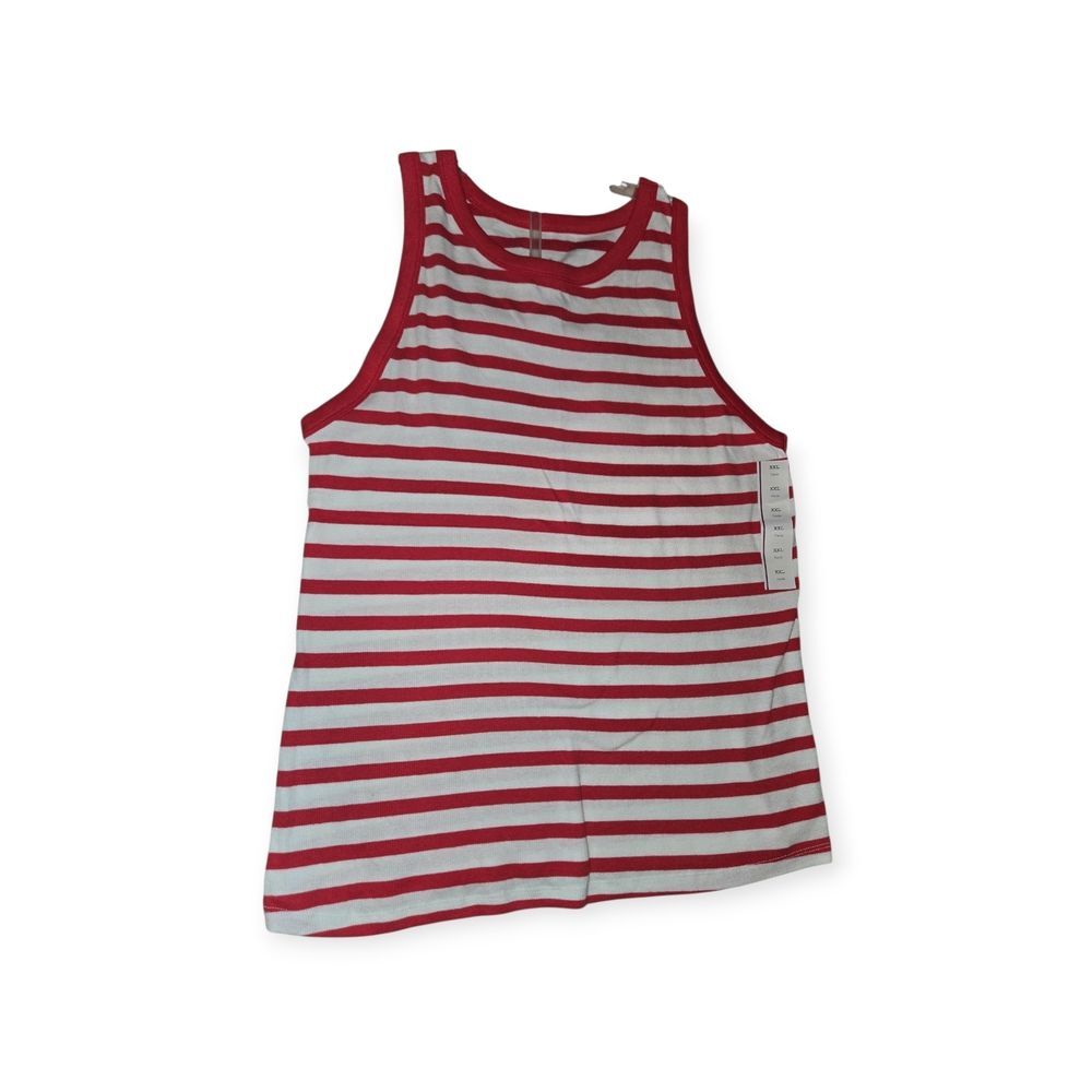 a new day Striped Red White Tank Top Large Summer